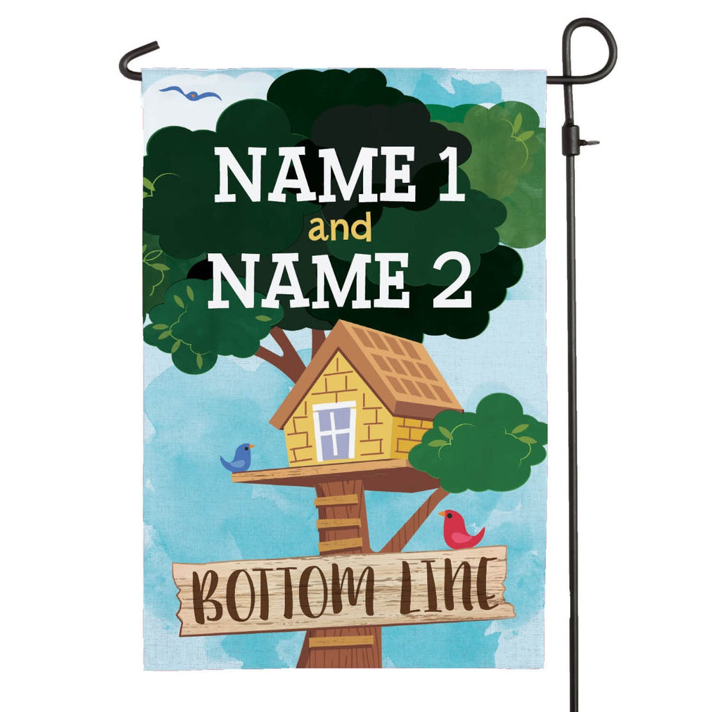 Siblings Treehouse Personalized Garden Flag