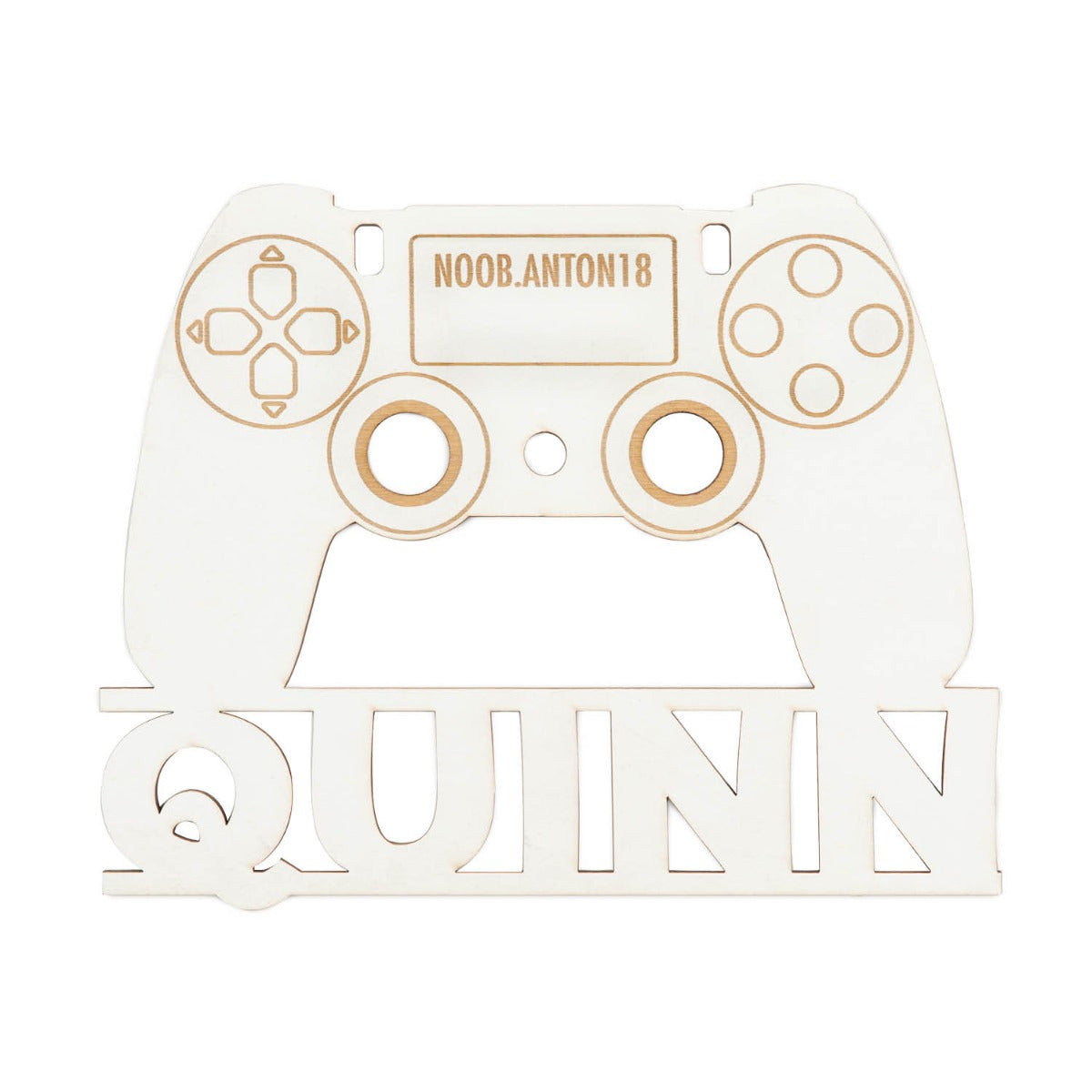 Game Controller Personalized White Wood Plaque