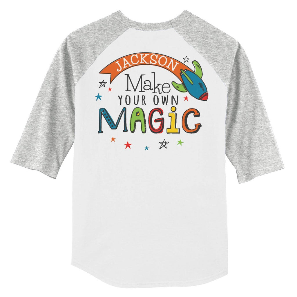 Make Your Own Magic Rocket Personalized Youth Gray Sports Jersey