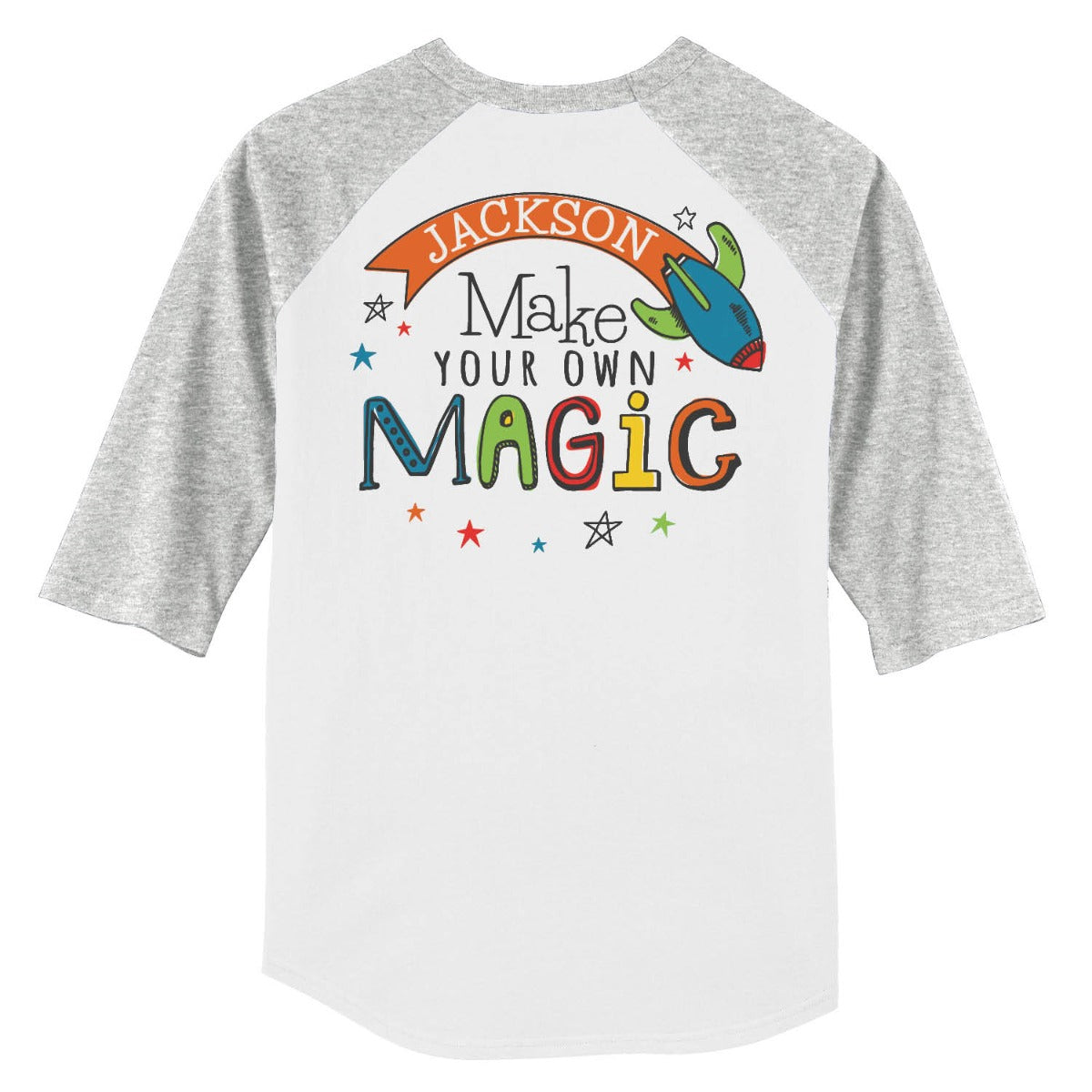 Make Your Own Magic Rocket Personalized Youth Gray Sports Jersey