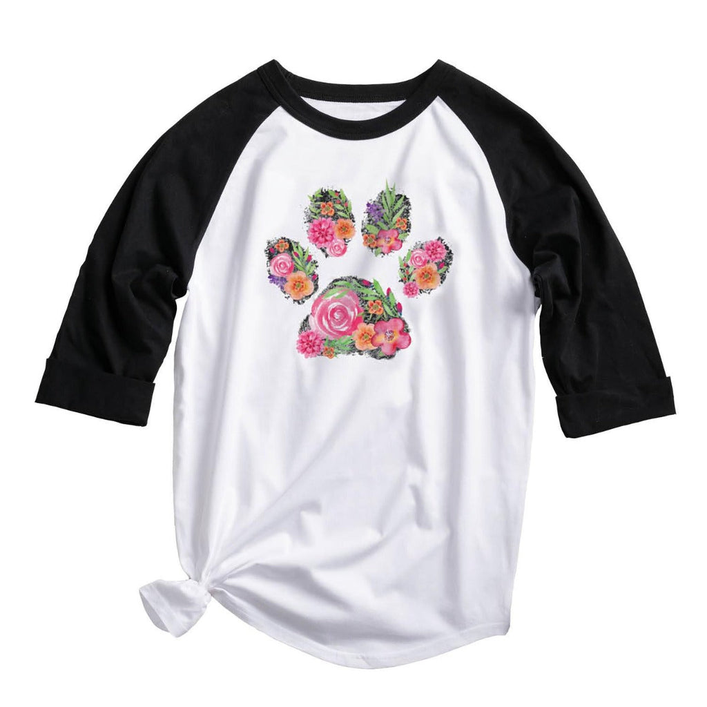 Floral Paw Print Adult Black Sports Jersey