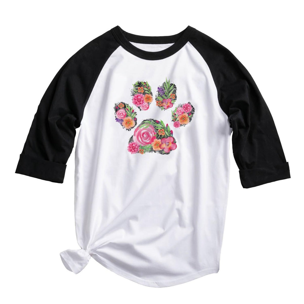Floral Paw Print Adult Black Sports Jersey
