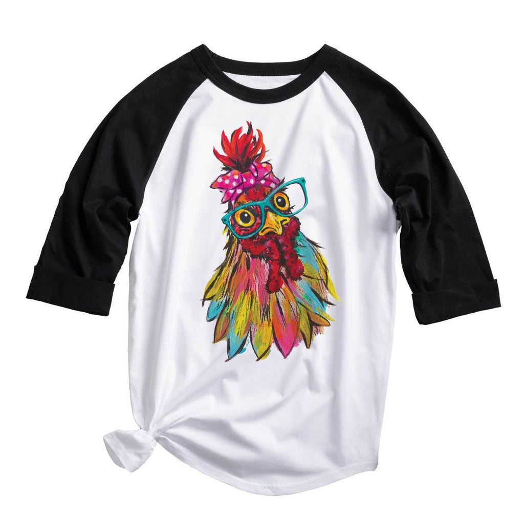 Chicken With Glasses Adult Black Sports Jersey