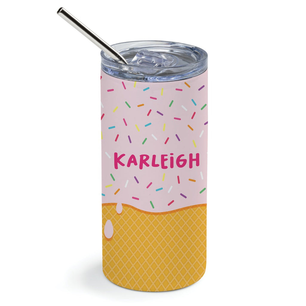 Ice Cream Cone Stainless Steel Tumbler with Straw