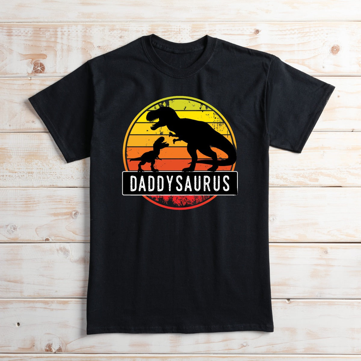 Daddysaurus One Kid Adult Black T-Shirt
