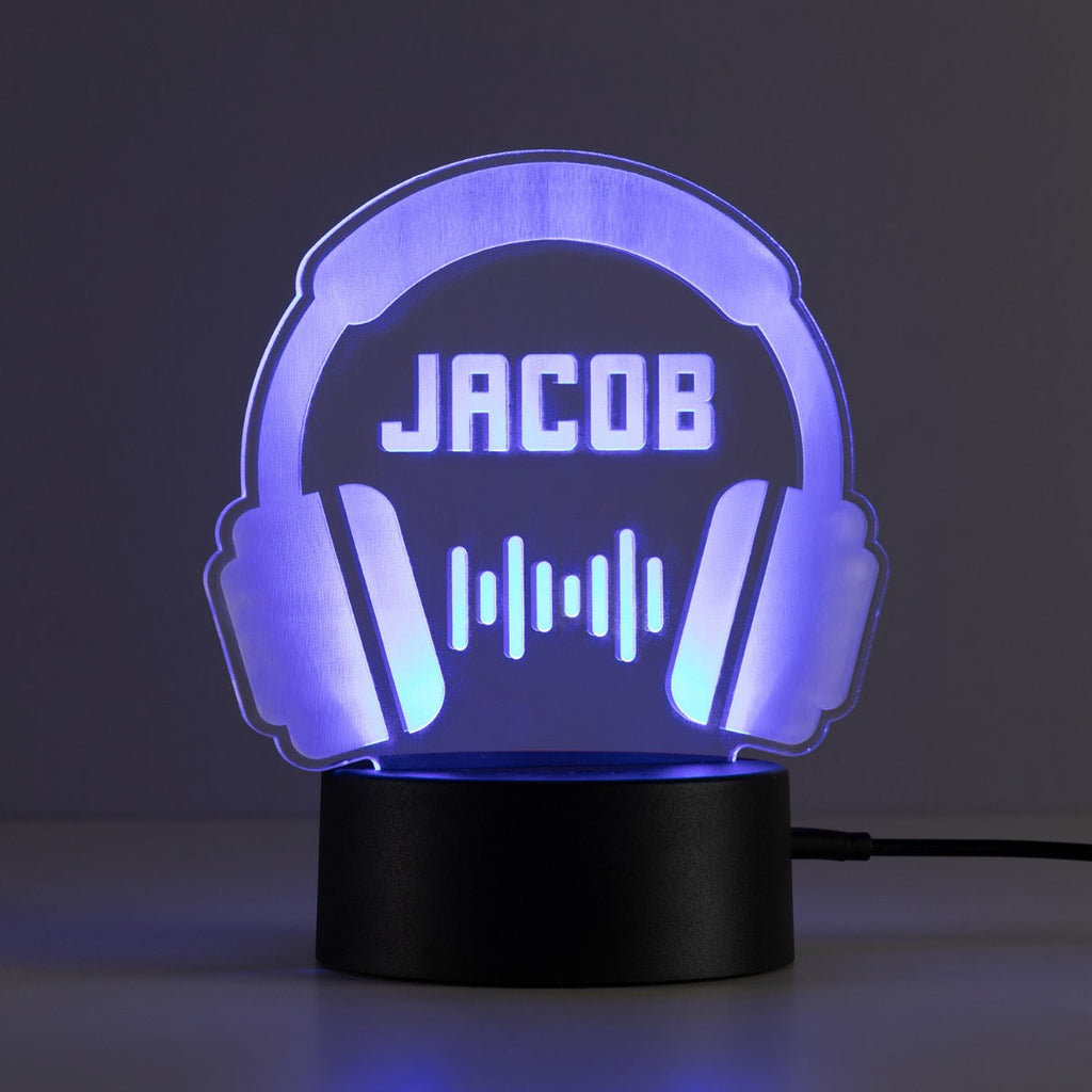 Headphones Personalized Acrylic LED Night Light