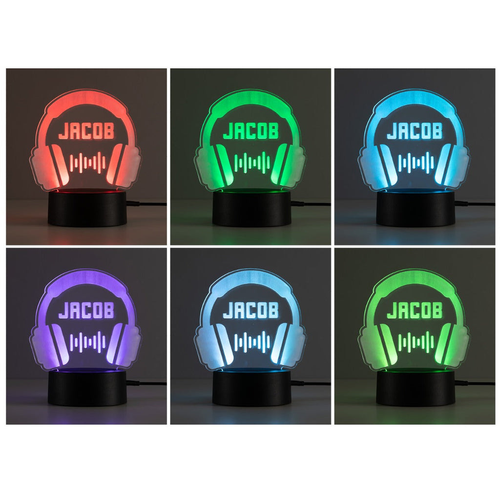 Headphones Personalized Acrylic LED Night Light