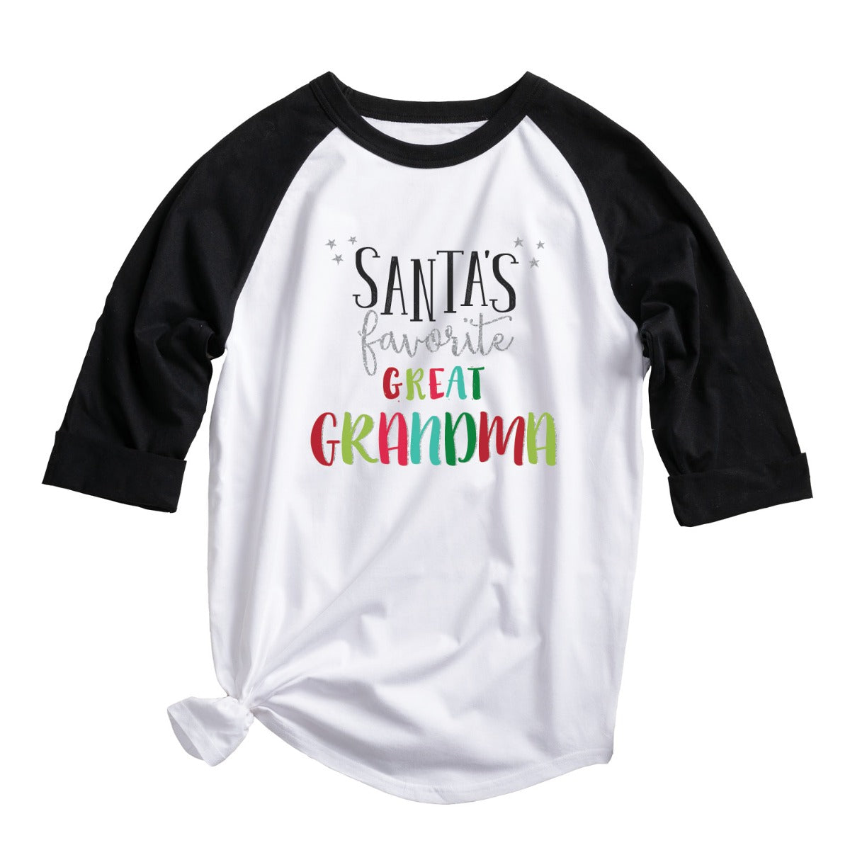 Santa's Favorite Great Grandma Black Sleeve Sports Jersey