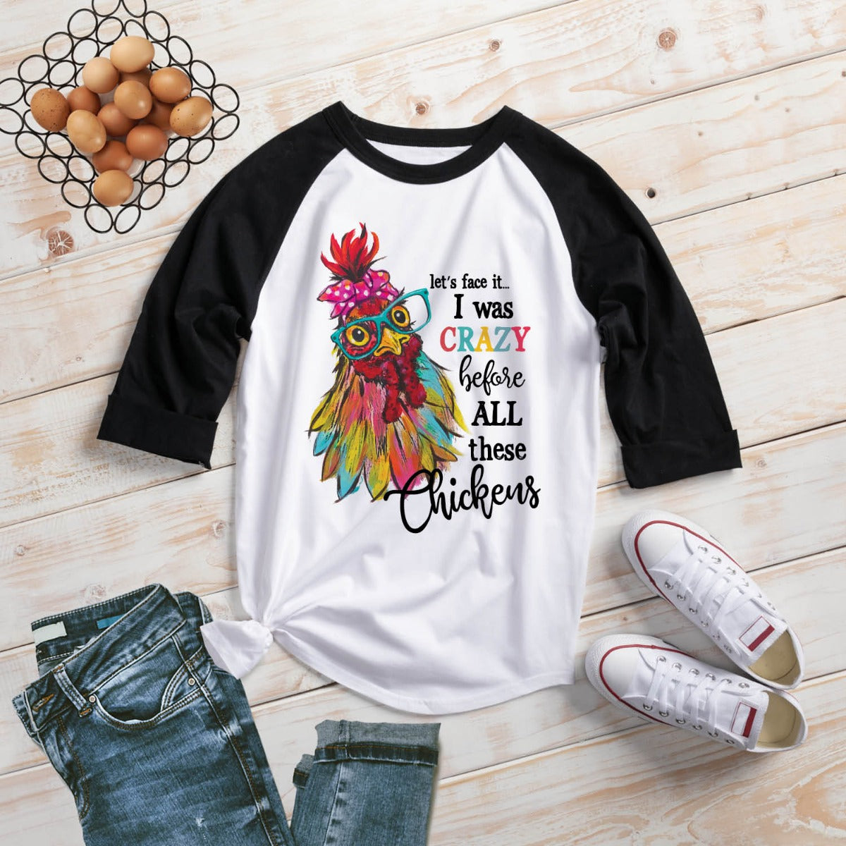 I was Crazy before all these Chickens Black Sports Jersey