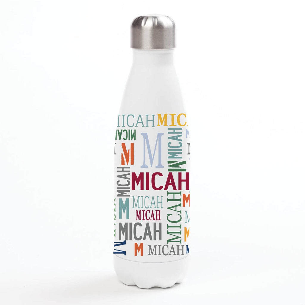 Boy's Pattern Personalized Stainless Steel Water Bottle