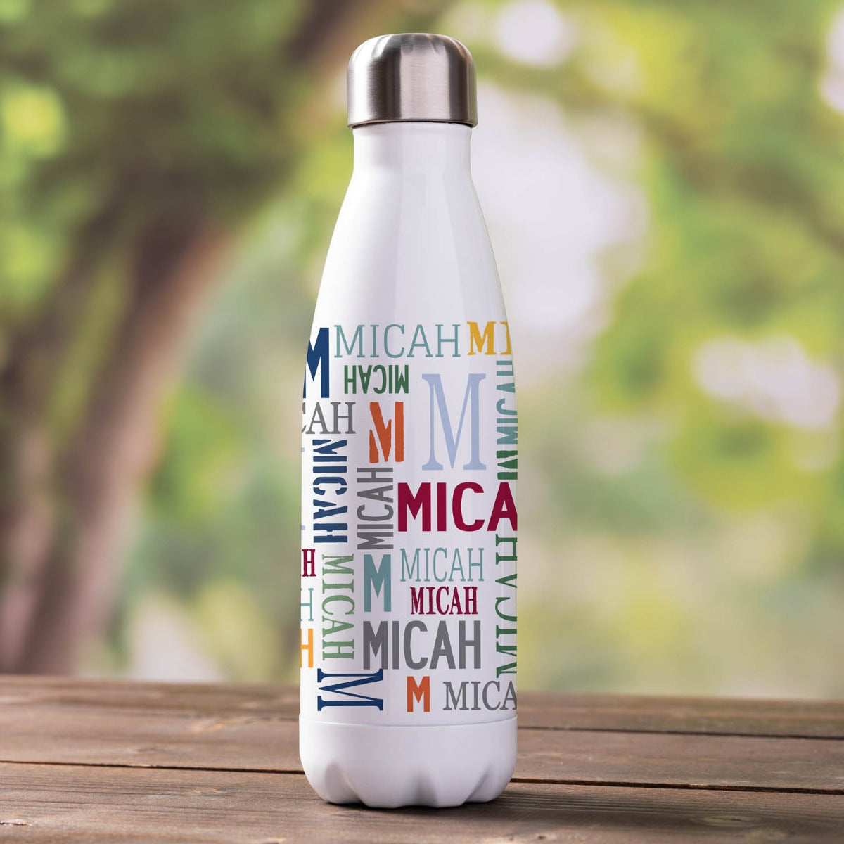 Boy's Pattern Personalized Stainless Steel Water Bottle