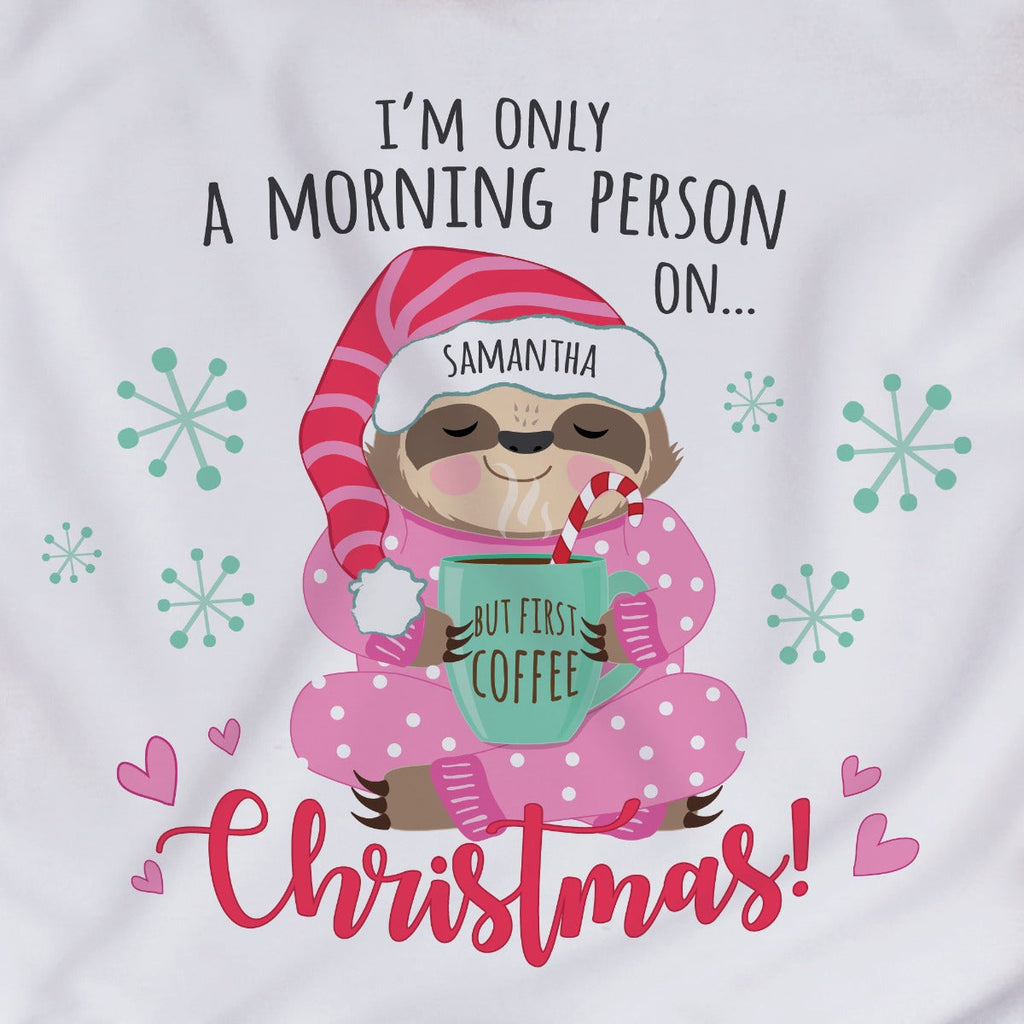 I'm Only a Morning Person on Christmas Sloth Gray Sports Jersey