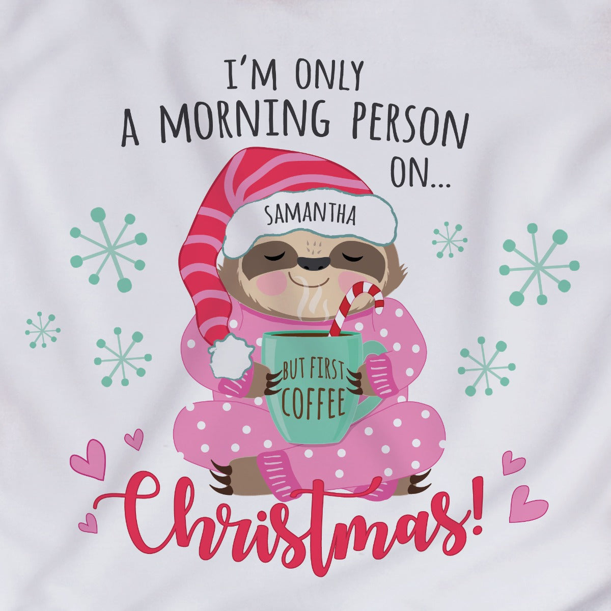I'm Only a Morning Person on Christmas Sloth Gray Sports Jersey