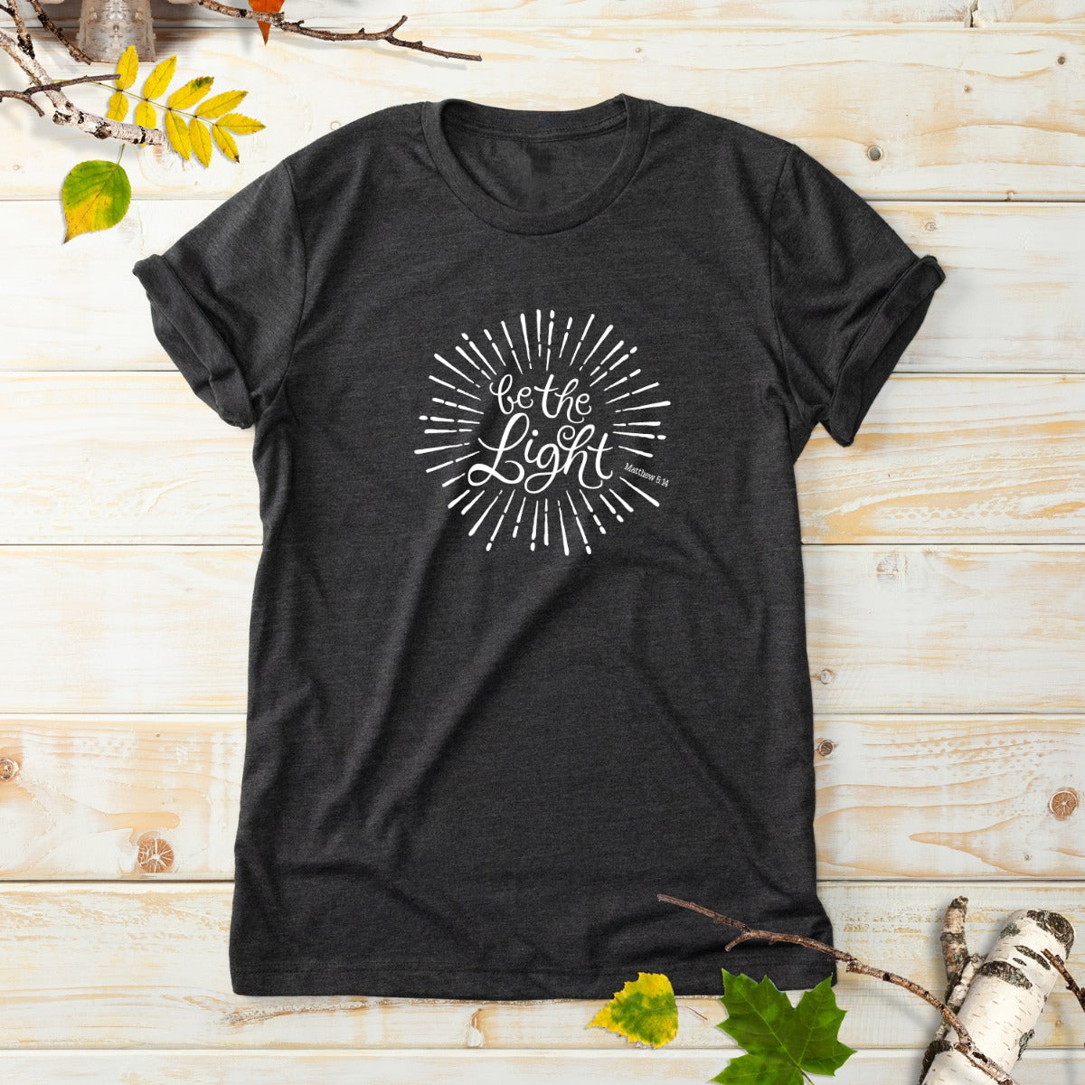 Be The Light Gray Adult T-Shirt