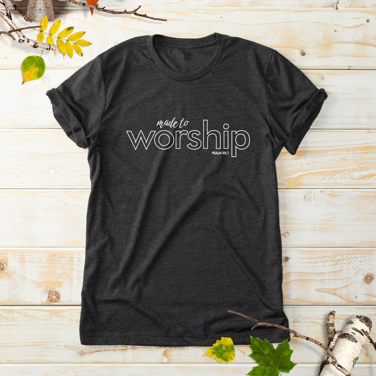 Made to Worship Gray Personalized Adult T-Shirt