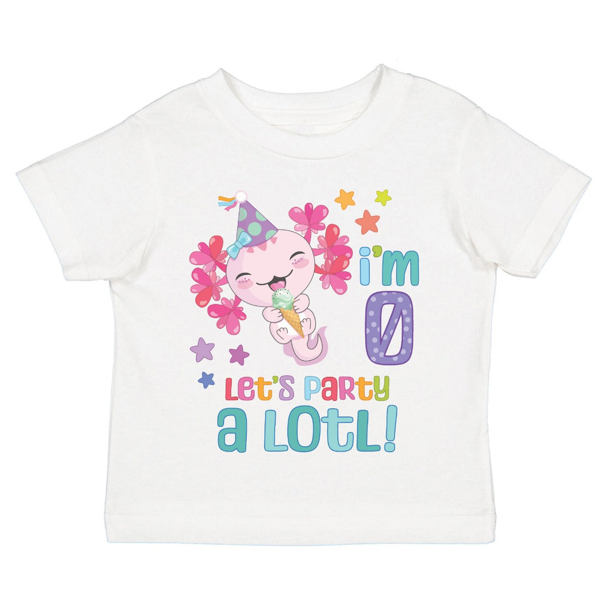 Let's Party Alotl! Birthday Toddler Personalized  White T-Shirt