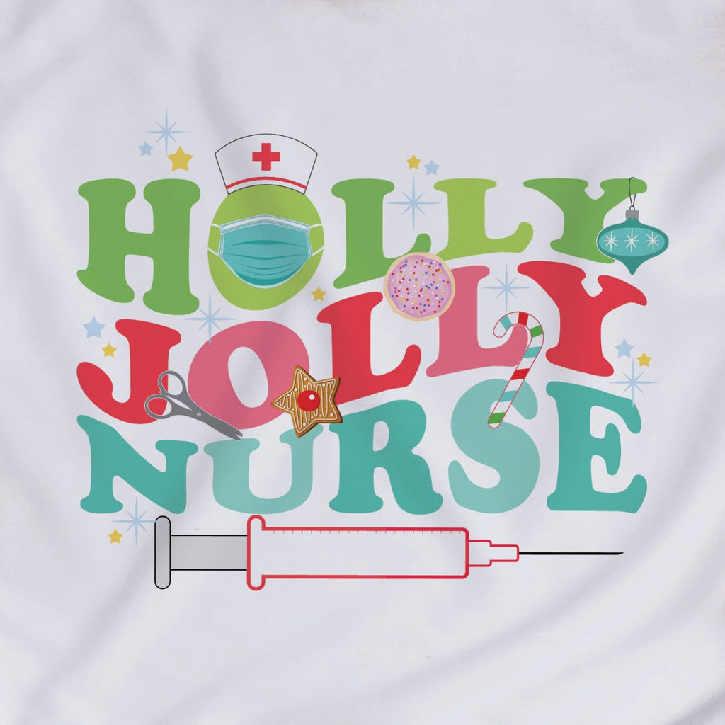 Holly Jolly Nurse Gray Raglan Jersey