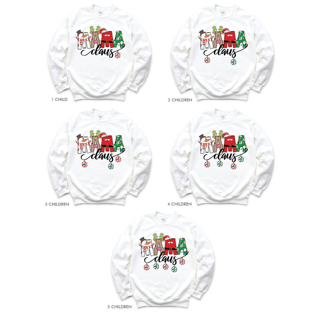 Mama Claus Adult White Sweatshirt - 2 Children