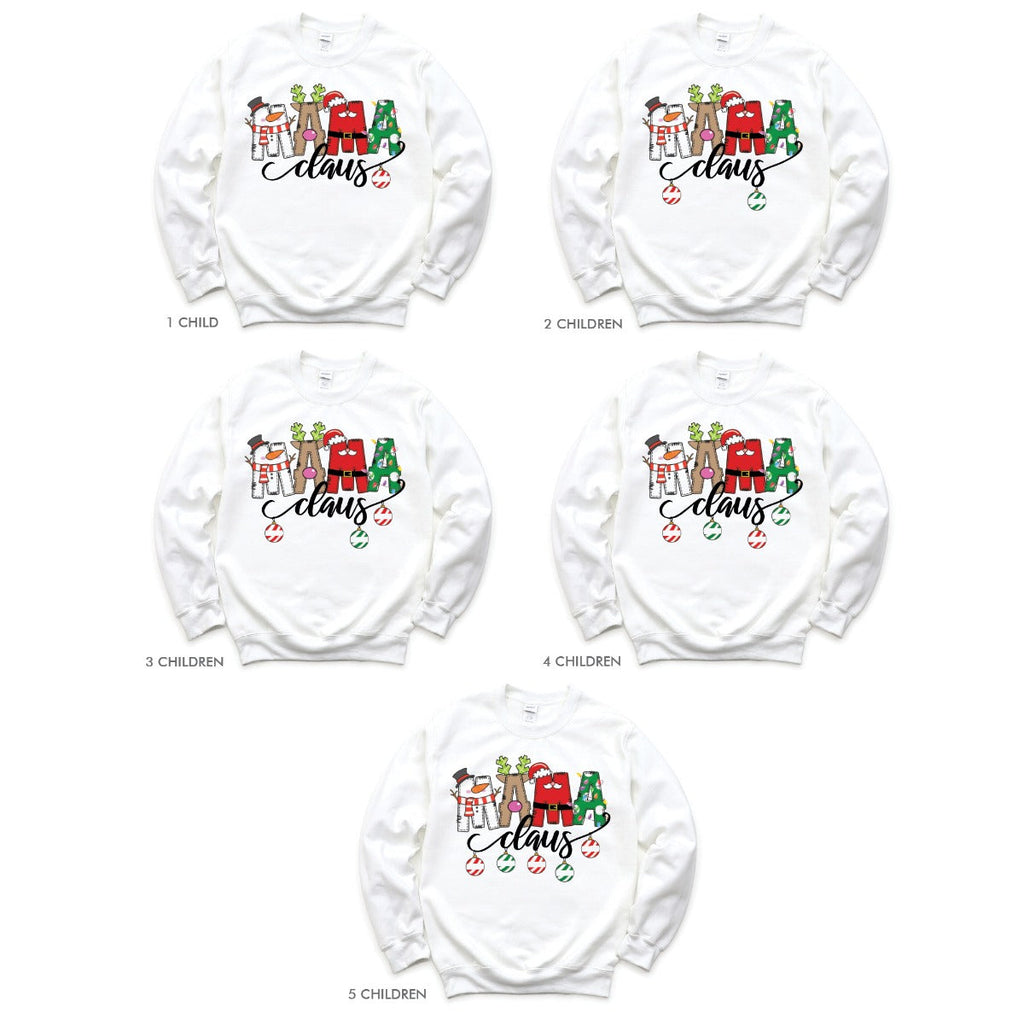 Mama Claus Adult White Sweatshirt - 3 Children
