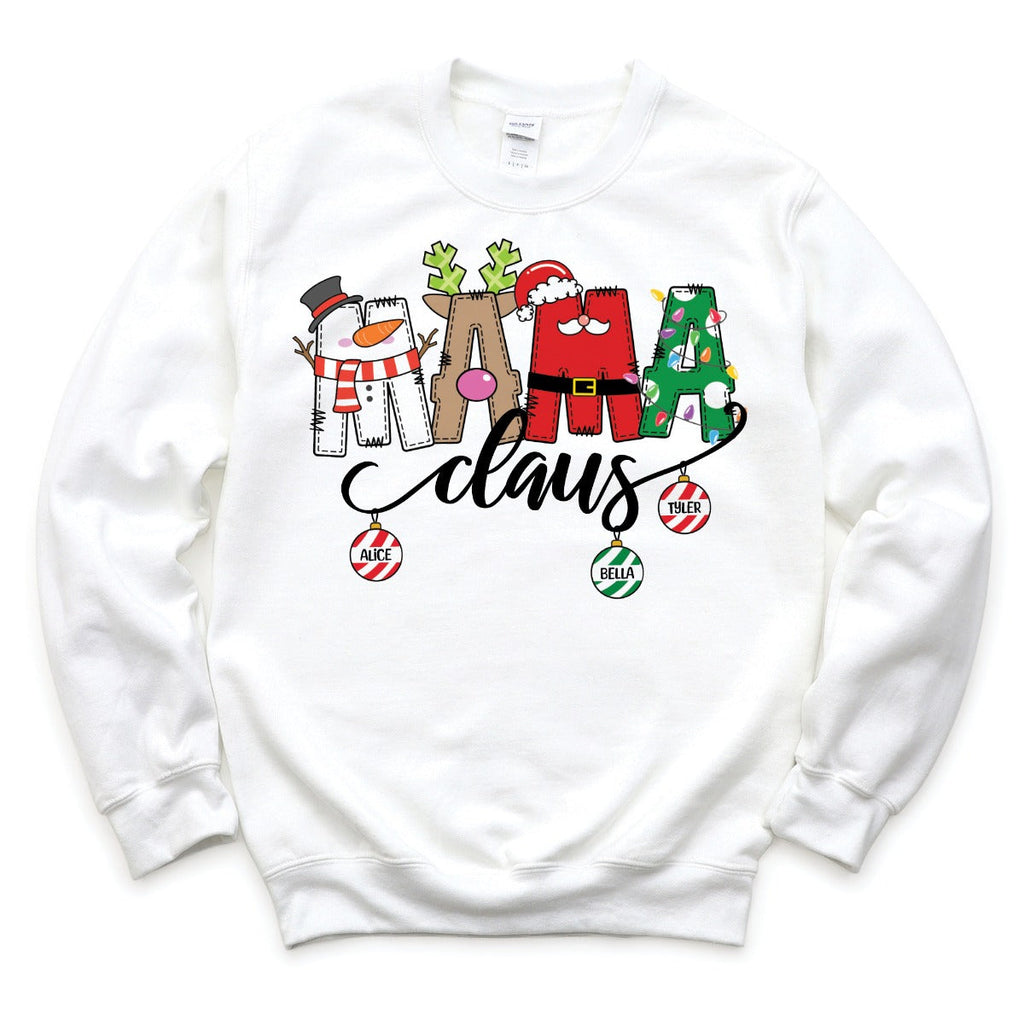Mama Claus Adult White Sweatshirt - 3 Children