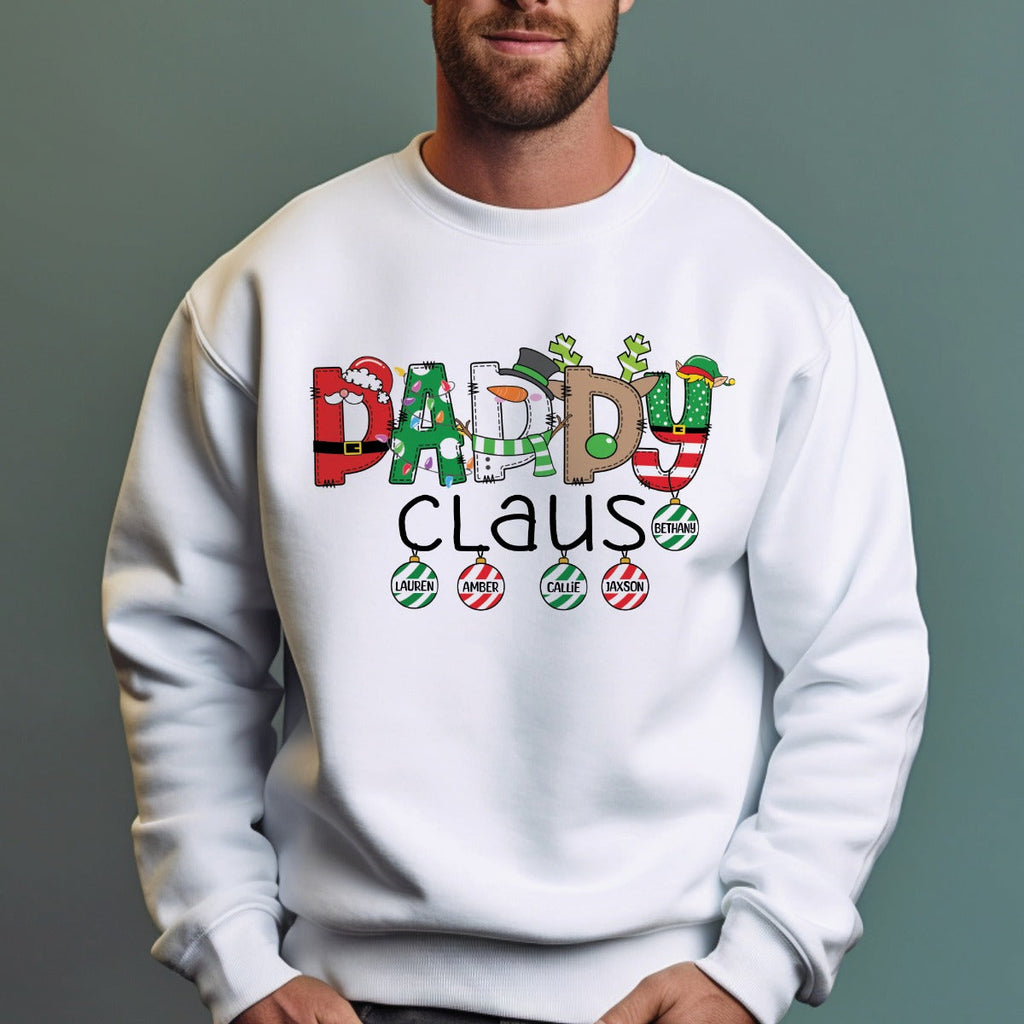Daddy Claus Adult White Sweatshirt -5 Children