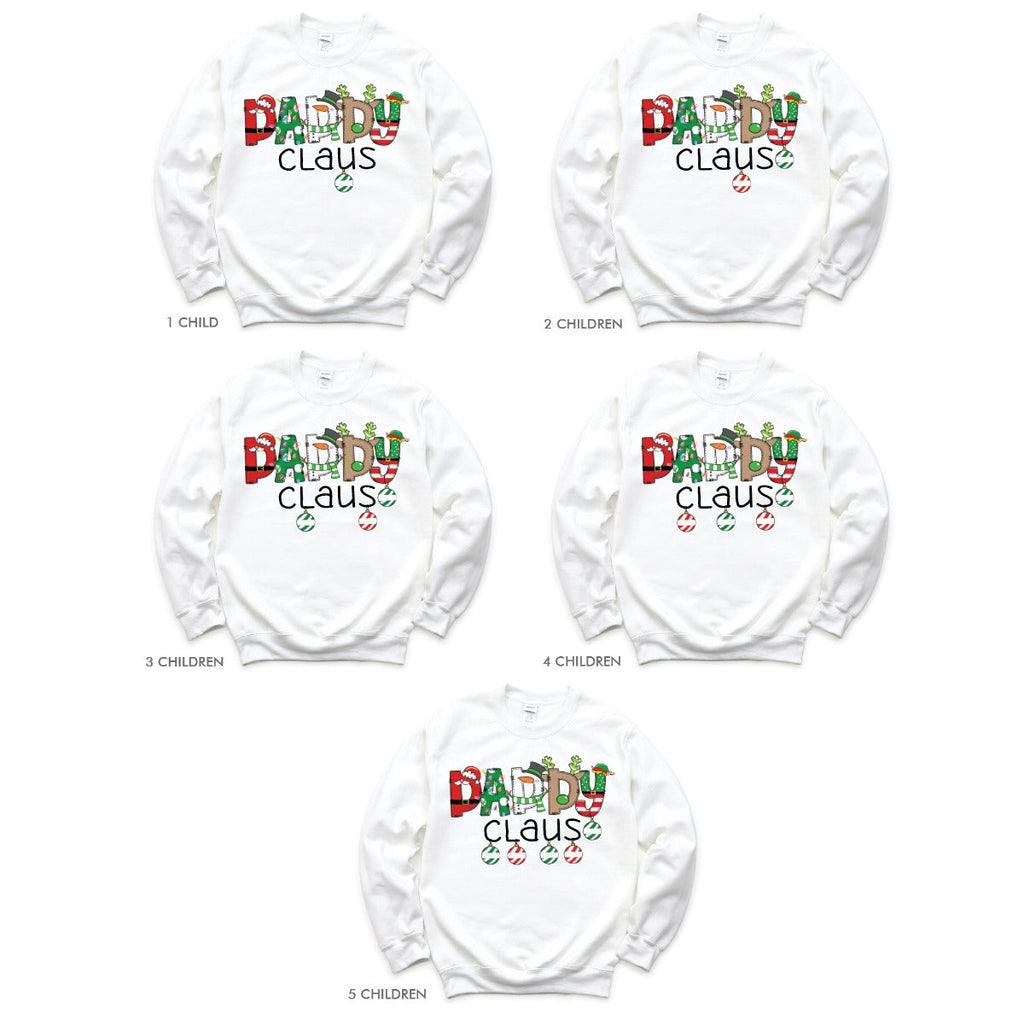 Daddy Claus Adult White Sweatshirt -5 Children