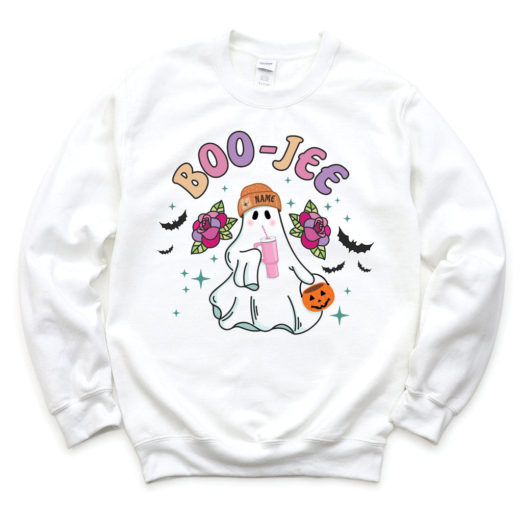 Boo-Jee Ghost White Crewneck Sweatshirt Adult S