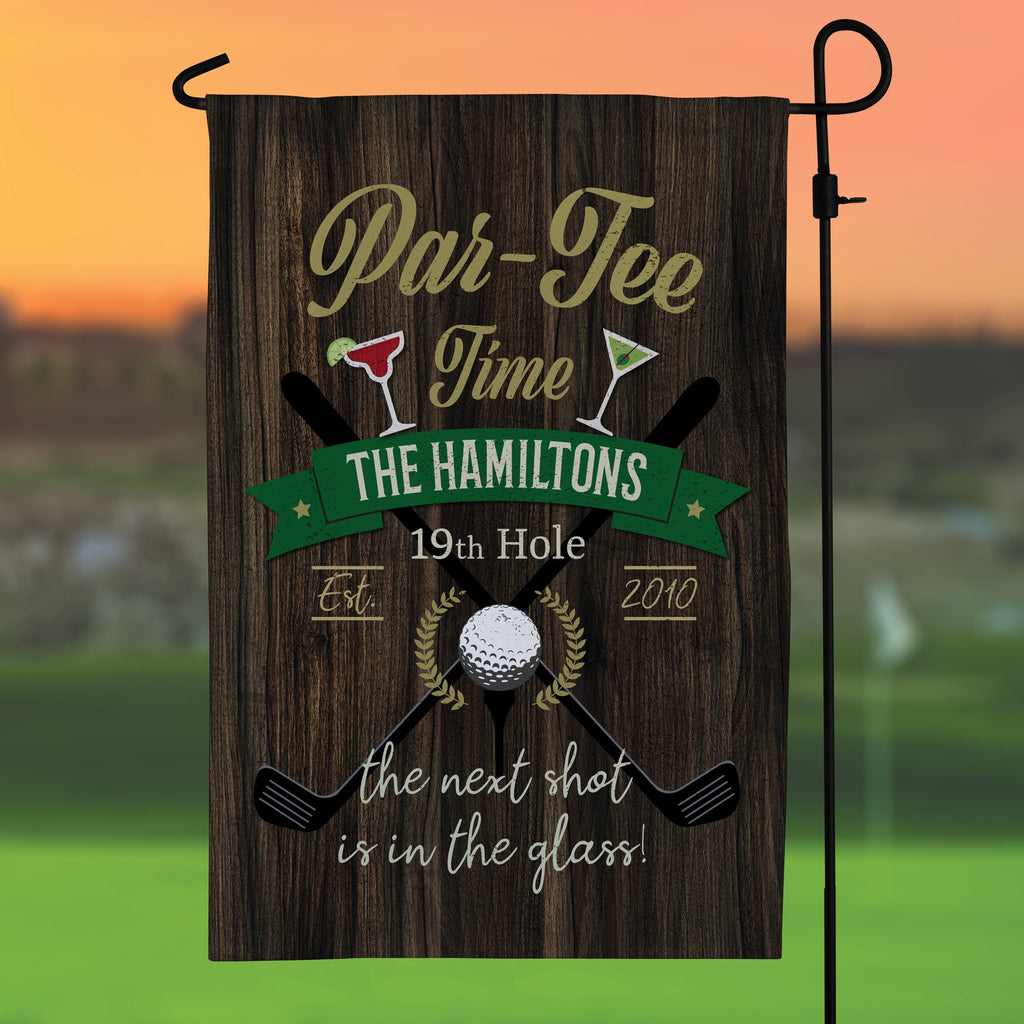 Golfer's Par-Tee Time Personalized Garden Flag