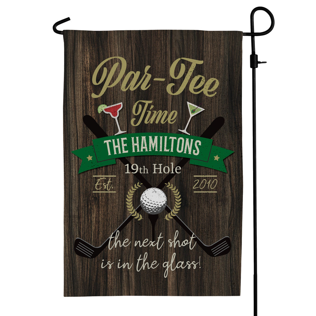 Golfer's Par-Tee Time Personalized Garden Flag