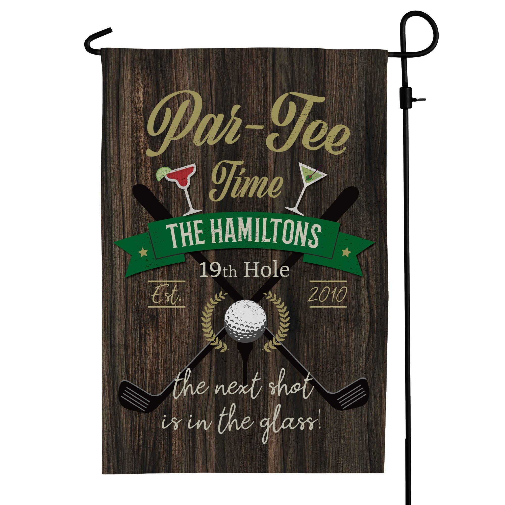 Golfer's Par-Tee Time Personalized Garden Flag