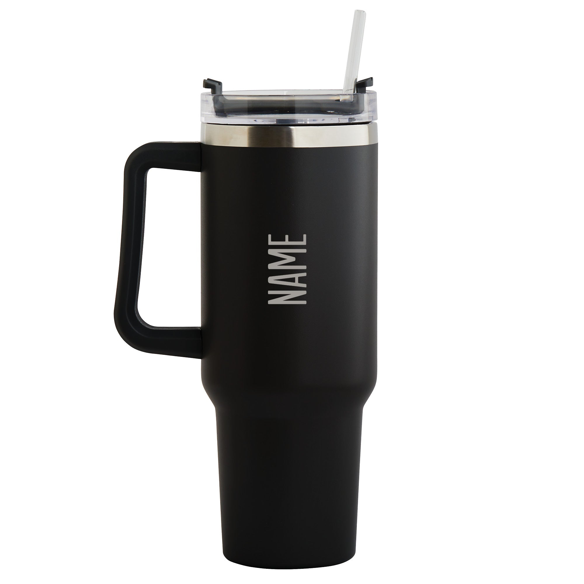 Block Name 40 Oz Travel Mug with Handle Stainless Steel - Black