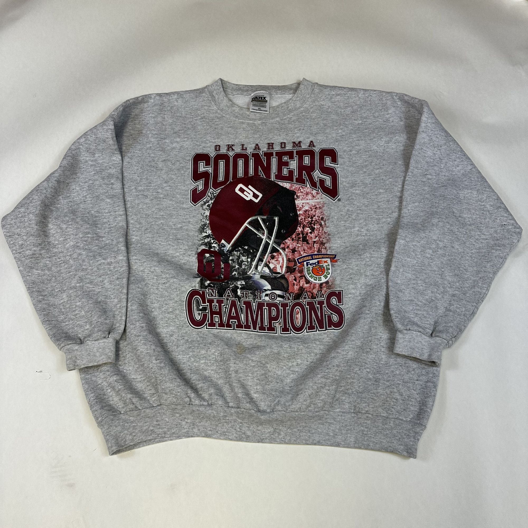 Tultex Oklahoma Sooners Champions Graphic Sweatshirt 2xl Gray Tulte Shirt Hoodie | PrintMintTees.com