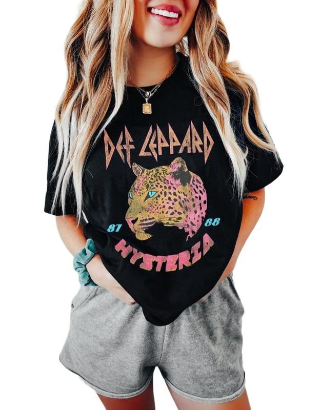 80'S Rock Band Shirt Leppard Rock Roll Leopard Retro Music Festival Shirt T-Shirts, Hoodie, Sweatshirt