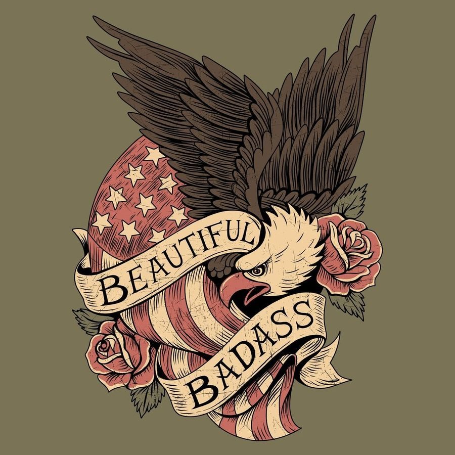 Women's Beautiful Badass Revolution Slim Fit T-Shirt - Military Green