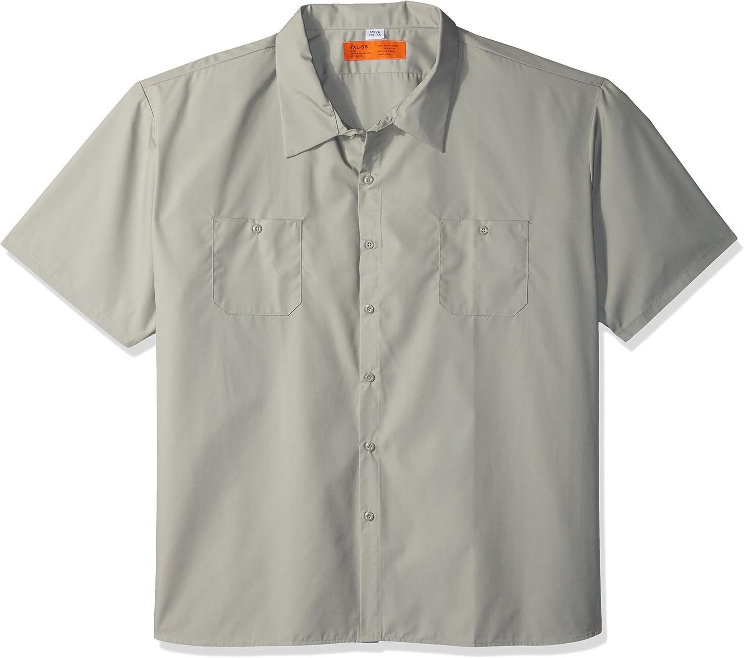 MS24 Industrial Short Sleeve Work Shirt, Lt Grey, 7X-Large