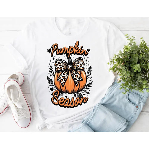 #846 - Pumpkin Season Autumn Halloween Fall - Print Unisex Crew neck Tee T-shirt Comfort Fabric Hoodie, Sweatshirt