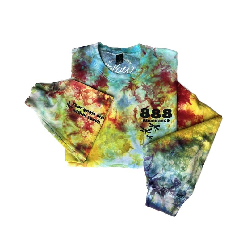 888 Angel Number Tie-Dye Sweatshirt Unisex with Inspirational Message about Abundance Achievement Prosperity and Good...