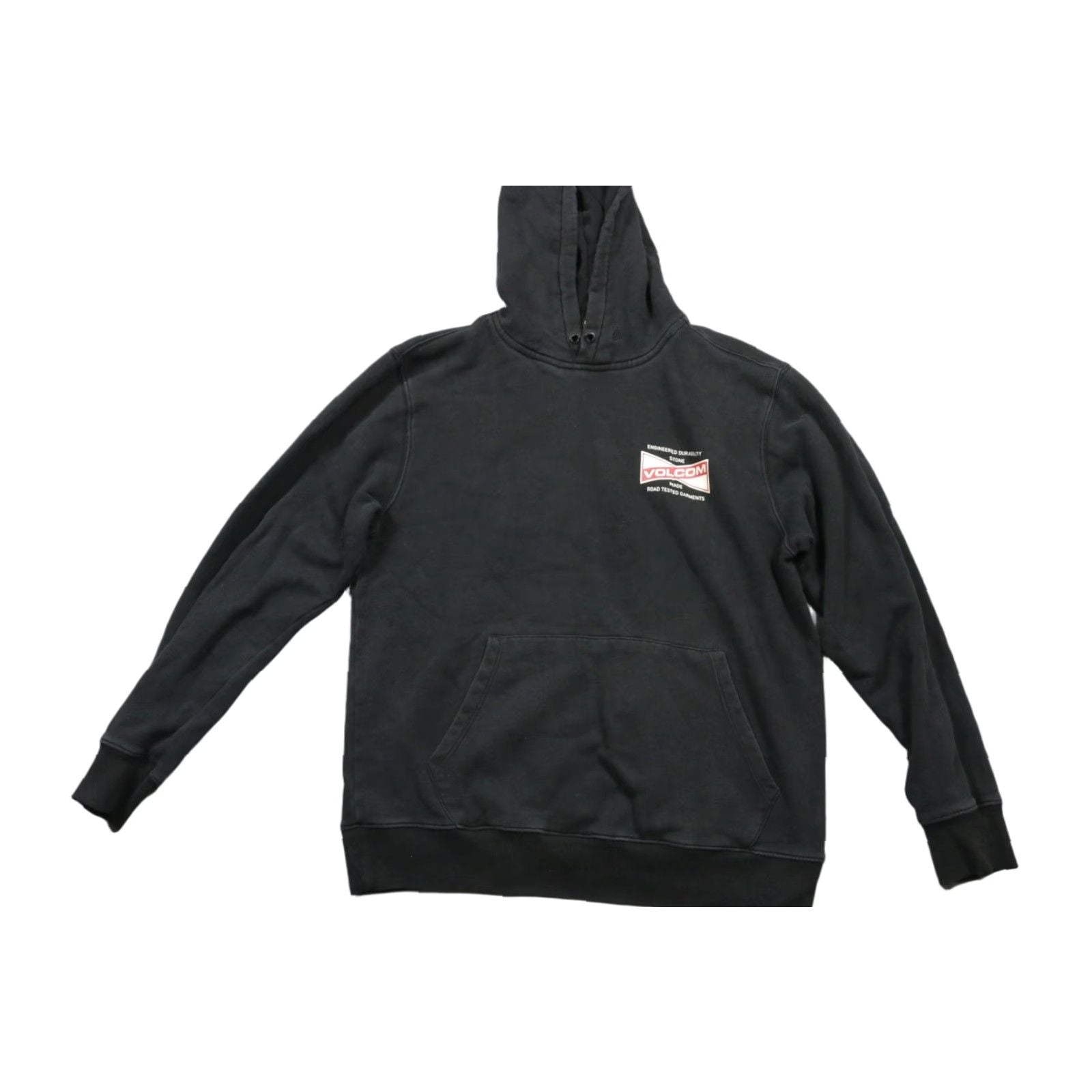 Volcom Hoodie Mens M Black Pullover Sweatshirt Graphic Logo Hooded Pockets Shirt | PrintMintTees.com