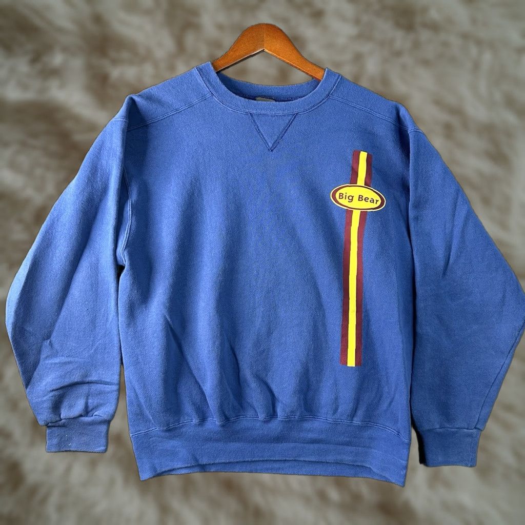 Vintage Prospirit Big Bear Graphic Sweatshirt Mens Medium Blue Crewneck Sweatshirt For Ski S Shirt Hoodie | PrintMintTees.com