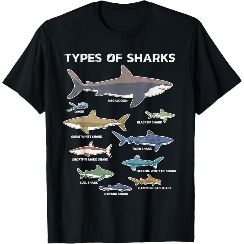 9 Types Of Sharks T-Shirt Educational Colorful Ocean Tee T-Shirt made in usa Hoodie Sweatshirt | PrintMintTees.com