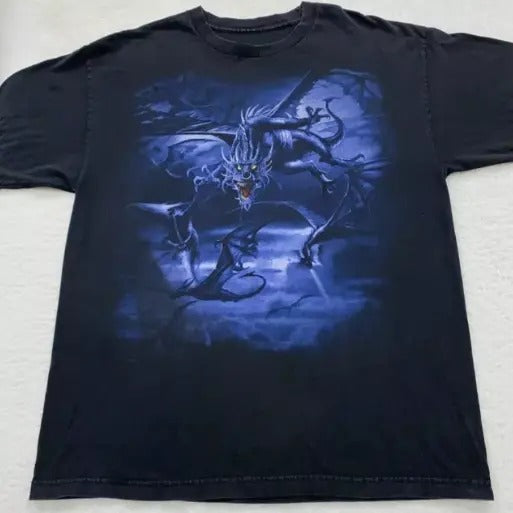 90s DRAGON FANTASY T-Shirt, grunge y2k emo scene tapout goth amity affliction style clothes, Unisex T-shirt Hoodie Sweatshirt