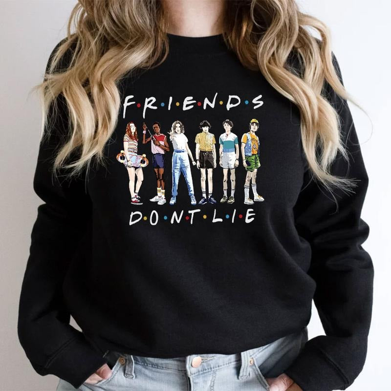 90s Friends Don't Lie Shirt,Stranger Christmas Sweatshirt, Trending Shirt Hoodie | PrintMintTees.com