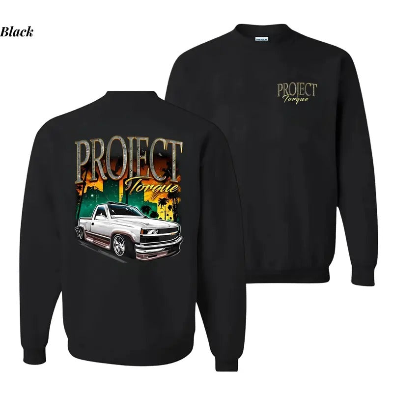 90s Style Chevy OBS Sweatshirt, Pickup Truck Graphic Shirt for Supercar Enthusiasts, Unisex Cotton Casual Top for Men Hoodie