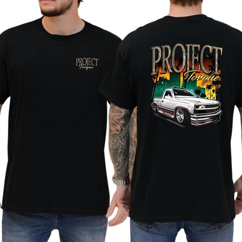 90s Style Chevy Obs 2 Sides Hoodie Pickup Truck T-shirt Soft Fabric Short Sleeve Shirt Sweatshirt | PrintMintTees.com