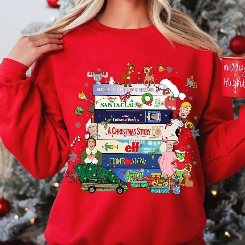 90s Style Christmas Sweatshirt, Christmas Design Shirt, Christmas Movies 90s Funny Christmas Movie Sweatshirt Hoodie