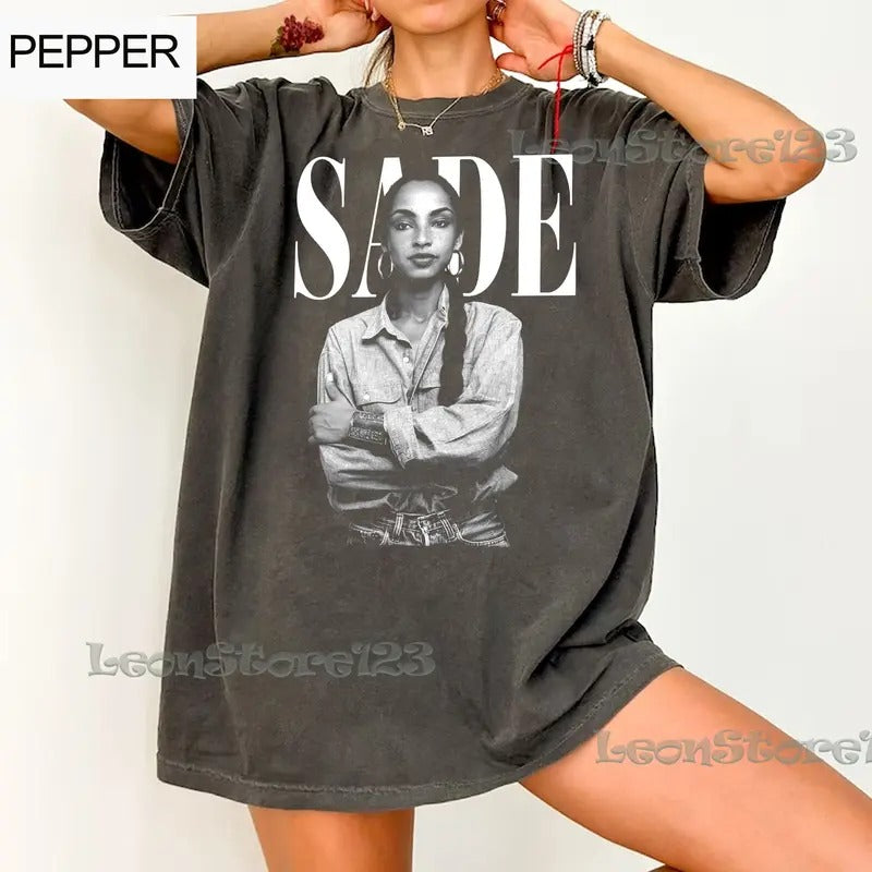 90s Vintage Sade Shirt Sade Tour Sade Pop Music Fan Shirt Shirt Viral Fan Short Sleeve Shirt T-Shirts, Hoodie, Sweatshirt