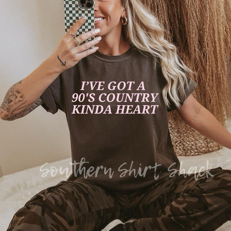 90s country kinda heart T shirt  | Pepper comfort colors t shirt Hoodie Sweatshirt | PrintMintTees.com