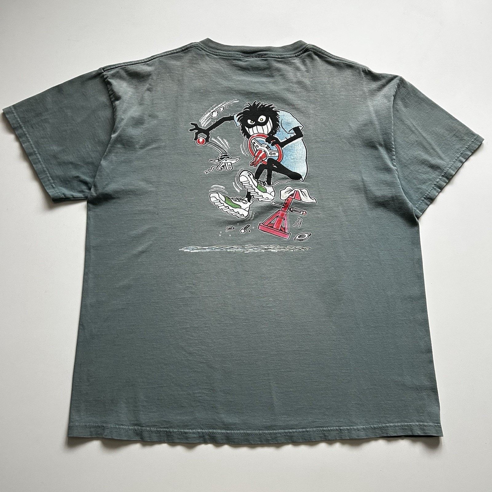 Vintage 90s Car Mechanic T Shirt Large Grease Monkey Funny Hoodie Sweatshirt | PrintMintTees.com