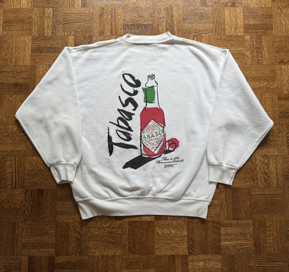 Vintage 90s Tabasco Hot Sauce Graphic Crewneck Sweatshirt Shirt Hoodie | PrintMintTees.com