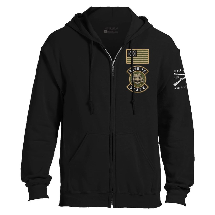 Born To Stack Full-Zip Hoodie - Black
